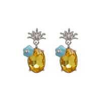 1 Pair Elegant Cute Sweet Pineapple Plating Inlay Copper Zircon 18K Gold Plated Drop Earrings main image 2