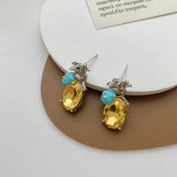 1 Pair Elegant Cute Sweet Pineapple Plating Inlay Copper Zircon 18K Gold Plated Drop Earrings main image 6