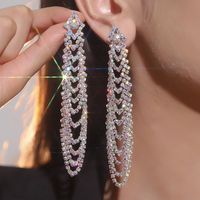 Wholesale Jewelry Elegant Streetwear Geometric Rhinestone Drop Earrings sku image 2