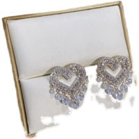 Wholesale Jewelry Shiny Tassel Heart Shape Metal Zircon Plating Inlay Drop Earrings main image 2
