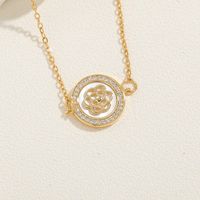 Sweet Commute Clouds Bear Rose Copper Plating Inlay Pearl Shell Zircon 14k Gold Plated Pendant Necklace sku image 5