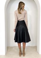 Autumn Fashion Solid Color Pu Polyester Midi Dress Skirts main image 4