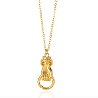 Hip-hop Exaggerated Hand Stainless Steel Plating 18k Gold Plated Pendant Necklace main image 3
