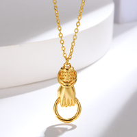 Hip-hop Exaggerated Hand Stainless Steel Plating 18k Gold Plated Pendant Necklace main image 5