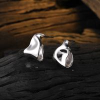 1 Pair Simple Style Geometric Plating Sterling Silver Ear Studs sku image 1