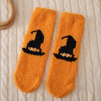 Women's Cartoon Style Halloween Pattern Polyester Crew Socks A Pair sku image 3