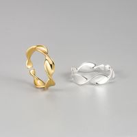 Simple Style Waves Sterling Silver Irregular Rings main image 1
