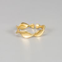 Simple Style Waves Sterling Silver Irregular Rings main image 2