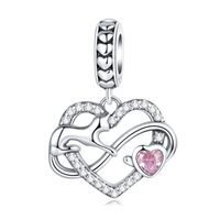 Casual Heart Shape Sterling Silver Inlay Zircon Jewelry Accessories sku image 3