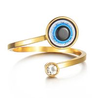 Wholesale Classic Style Devil's Eye Stainless Steel Plating Gold Plated Open Rings sku image 14
