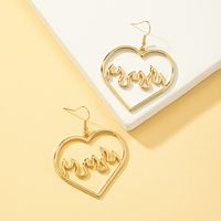 Wholesale Jewelry Sweet Heart Shape Alloy Plating Drop Earrings sku image 1