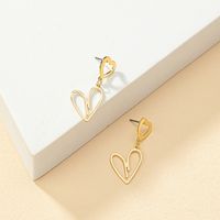 Wholesale Jewelry Commute Heart Shape Alloy Plating Drop Earrings sku image 1