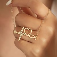 Simple Style Heart Shape Alloy Plating Women's Pendant Necklace main image 1