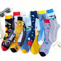 Unisex Casual Geometric Cotton Crew Socks A Pair main image 1