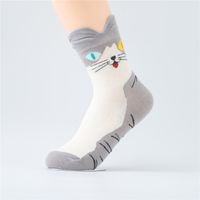 Women's Cartoon Style Cat Cotton Crew Socks A Pair sku image 1