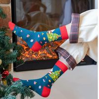 Unisex Christmas Cartoon Cotton Crew Socks A Pair main image 5