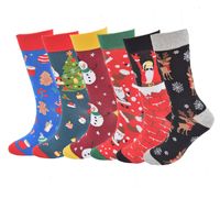 Unisex Christmas Cartoon Cotton Crew Socks A Pair main image 1