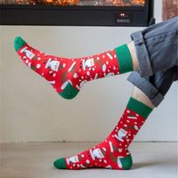 Unisexe Noël Dessin Animé Coton Crew Socks Une Paire main image 4