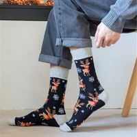 Unisexe Noël Dessin Animé Coton Crew Socks Une Paire main image 2