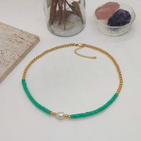 Multi-layer Twin Necklace Female European And American National Style Ins Niche Natural Pearl Hand-woven Beads Clavicle Chain Female sku image 1