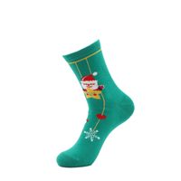 Unisex Christmas Christmas Tree Santa Claus Elk Cotton Crew Socks A Pair main image 2