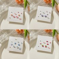 5 Pairs Casual Cute Commute Animal Star Flower Alloy Ear Studs main image 1