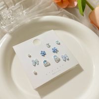 5 Pairs Casual Cute Commute Animal Star Flower Alloy Ear Studs main image 6