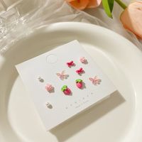 5 Pairs Casual Cute Commute Animal Star Flower Alloy Ear Studs main image 5