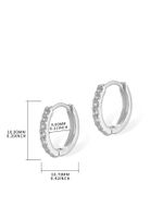 1 Pair Simple Style Round Color Block Inlay Sterling Silver Zircon Hoop Earrings main image 2