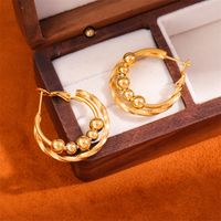 1 Pair Retro Simple Style C Shape Round Twist Plating 201 Stainless Steel 18K Gold Plated Ear Studs main image 6