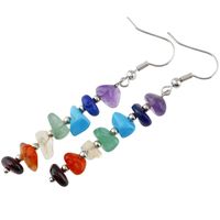 1 Pair Sweet Irregular Colorful Beaded Polishing Crystal Drop Earrings main image 5