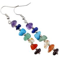 1 Pair Sweet Irregular Colorful Beaded Polishing Crystal Drop Earrings main image 4