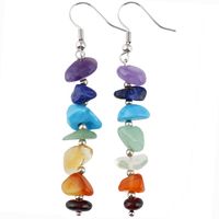 1 Pair Sweet Irregular Colorful Beaded Polishing Crystal Drop Earrings main image 3