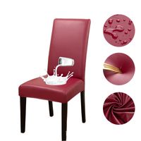 Chinoiserie Casual Vacation Solid Color Leather Chair Cover sku image 4