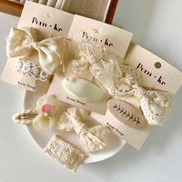 Elegant Vintage Style Sweet Leaves Flower Bow Knot Cloth Hair Clip main image 1