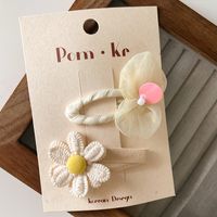 Elegant Vintage Style Sweet Leaves Flower Bow Knot Cloth Hair Clip sku image 7