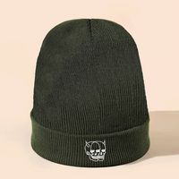 Unisex Classic Style Commute Solid Color Embroidery Eaveless Beanie Hat main image 4