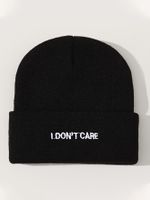 Unisex Casual Preppy Style Letter Embroidery Eaveless Beanie Hat main image 5
