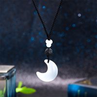 Simple Style Moon Opal Plating Couple Pendant Necklace sku image 1