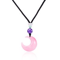 Simple Style Moon Opal Plating Couple Pendant Necklace main image 4
