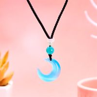 Simple Style Moon Opal Plating Couple Pendant Necklace main image 2