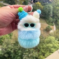 Cartoon Style Hairball Environmentally Friendly Fur Unisex Bag Pendant Keychain sku image 1