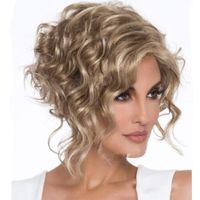 Women's Casual Elegant Holiday Weekend High Temperature Wire Long Bangs Short Curly Hair Wigs sku image 1