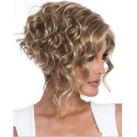 Women's Casual Elegant Holiday Weekend High Temperature Wire Long Bangs Short Curly Hair Wigs main image 2