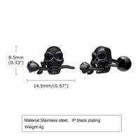 1 Piece Fashion Skull Stainless Steel Ear Studs main image 8