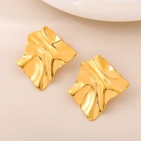 1 Pair Retro Simple Style Irregular Square Plating 201 Stainless Steel 18K Gold Plated Ear Studs main image 5