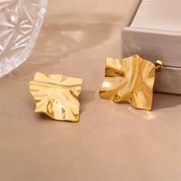 1 Pair Retro Simple Style Irregular Square Plating 201 Stainless Steel 18K Gold Plated Ear Studs main image 4