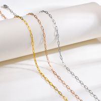 201 Edelstahl 18 Karat Vergoldet Einfacher Stil Überzug Einfarbig Halskette main image 7