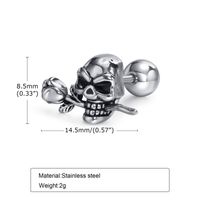 1 Piece Fashion Skull Stainless Steel Ear Studs sku image 2