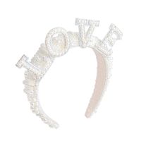 Princess Letter Flannel Inlay Artificial Pearls Hair Band sku image 3